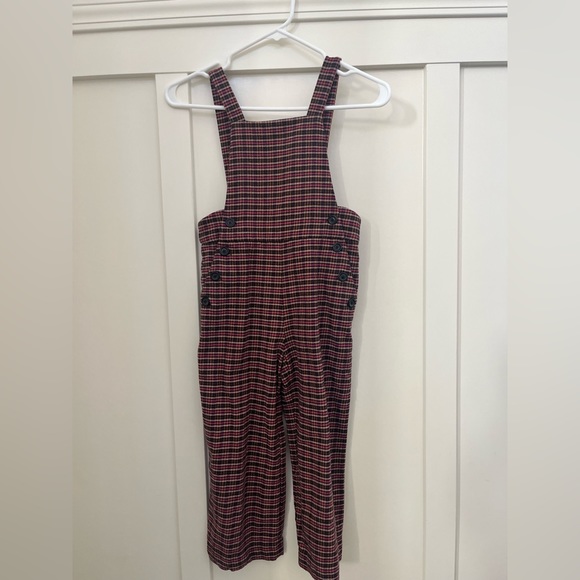 Zara Girls plaid sz 9overalls - Picture 1 of 4